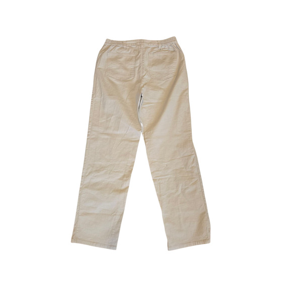 Ruby Rd cream straight leg pants with pockets and elastic waist, size 6 - Picture 2 of 4
